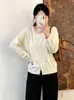 Cárdigan de punto suave para mujer talla grande, cuello redondo, colección otoño 2026, holgado y versátil, prenda exterior adelgazante para mujer