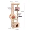 Marco de Escalada para Gatos, Árbol para Gatos, Casa Grande de Madera para Gatos con Rascador, Ahorro de Espacio, Estante para Gatos tipo Cápsula Espacial, Personalizable