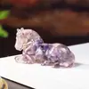 Atacado Cruz Ornamentos de Mesa Pequenos Ornamentos de Cavalo Escritório Cristal Epóxi Casa Criativo Cristal Natural Pedra Triturada Olho de Tigre