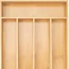 Dispositivo de Armazenamento de Talheres Personalizado Atacado Dispositivo de Armazenamento em Gaveta de Cozinha Dispositivo de Armazenamento de Utensílios Porta-Talheres de Bambu em Gaveta
