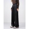 Pantalones de pana gruesa con forro polar para otoño e invierno, pierna ancha, cintura alta, sueltos, de pana fina, forma de campana, drapeados, rectos, largos