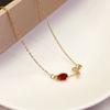 Collar de Acero de Titanio a la Moda de Celebridad de Internet para Mujer, Nicho de Alta Gama, Cadena de Clavícula sin Color, Lujo Ligero, Joyería de Tulipán para Combinar con Todo