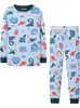 Plataforma de comércio exterior para conjunto de pijama infantil outono e inverno dinossauro estranho menino manga longa conjunto de roupas para casa