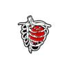 Europa y Estados Unidos broche de colección con forma de corazón visceral de hueso caliente insignia de ambiente divertido de Halloween accesorios de traje