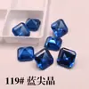 119 Espinela Azul Cuadrada Facetada Biselada Espinela Azul Piedra Suelta Accesorios para Joyería 8*8mm Procesamiento de Piedra Preciosa Artificial