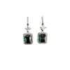 Pendientes de Tesoro Color Esmeralda Europeos y Americanos Pendientes Vintage Pendientes Joyería Temperamento Versátil Gancho de Oreja de Gama Alta Femenino e2332