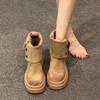 Botas vaqueras occidentales de tacón grueso para mujer, otoño 2024, nuevas botas de tacón medio retro con cabeza cuadrada y suela gruesa, botas de tacón medio para dos usos.