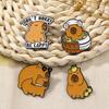Broche Popular Original de Dibujos Animados Capibala Capibara Lindo y Lindo Decoración para Mochila Escolar Insignia de Aleación Fija para Cintura