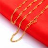 Cadena en forma de O de oro arena, cadena de ondas de agua, cadena de caja, cadena torcida, cadena de clavícula, cadena de semillas de melón, collar fino para mujer, entrega de transmisión en vivo