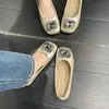Zapatos de mujer de moda con tacón grueso de strass, estilo de hada, punta cuadrada poco profunda, mocasines versátiles de suela blanda, novedad verano 2026