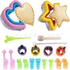 Juego de 34 Piezas de Moldes para Sándwiches Transfronterizos, Cangrejo, Dinosaurio, Moldes con Relieve de Frutas, Molde para Cortar Pan Tostado DIY