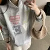 Moletom com Capuz Estilo Coreano Preguiçoso Casual para Mulheres Primavera e Outono 2025 Versátil Tendência Veludo Quente Tops