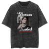 Comércio Exterior Nova Camiseta Lavada Animação ATTACK ON TITAN Gigante de Ataque Algodão Verão Casal Manga Curta