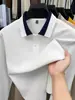 Camisa polo de manga larga para hombre, nuevo estilo otoño e invierno, con bloques de color, mezcla de lana, camiseta con cuello, al por mayor en stock