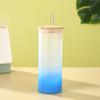 Vidro de palha especial transfronteiriço da Amazon impressão por sublimação resistente a altas temperaturas vidro de cobertura de bambu gradiente de borosilicato