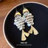 Pendientes Colgantes Redondos con Borlas de Peces Pequeños Estilo Europeo y Americano 2026 Nueva Moda Diseño Exagerado Pendientes Lujo Ligero Pendientes de Gama Alta para Mujeres