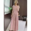 Roupa de verão: um Conjunto Completo de Camisetas de Manga Curta com Design de Amarração na Cintura + Conjunto de Calças Casuais Largas e Plissadas