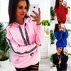 Sudadera holgada con cinta y letras explosivas de Amazon para mujer, talla grande europea y americana, invierno de 2022