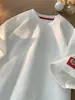 Camiseta de Manga Curta para Meninos, Tecido Waffle, Corte Solto, Peso Pesado, Top de Meia-Manga Juvenil