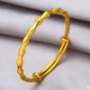 Dentro y fuera festival de un color pulsera alta oro arena de Vietnam pulsera de bambú rica empujar tirar media boca latón chapado en oro lote de joyería