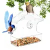 Alimentador de pássaros transparente acrílico com ventosa para sacada e janela de vidro natural ao ar livre em estoque atacado