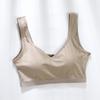 Ropa interior de seda de hielo con espalda hermosa para mujer, realce para busto pequeño, sin aro de acero, de una pieza, deportiva para correr, interior base, chaleco pequeño