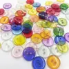 Botones de Pan de Dos Ojos Transparentes Coloridos de 9 mm 11 mm 15 mm Transfronterizos DIY Resina Ropa Botones Redondos Frescos y Dulces