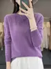 Tejido cuello redondo agujereado Diamante simple color liso Andy terciopelo adelgazante para ir al trabajo primavera nuevo mujer coreano jersey