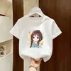 Blusas Infantis, Camisetas Versáteis Casuais com Gola Redonda para Bebês, Camisetas de Manga Curta 100% Algodão, Roupas Infantis Modernas e Fashion com Desenhos