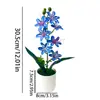 7 flores de jazmín artificiales en una maceta para decoración del hogar y la oficina, bonsái de flores artificiales para fotografía y arreglo fotográfico, maceta pequeña