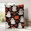 Manta de franela temática de Halloween con estampado digital, exclusiva para ventas transfronterizas, disponible para envío directo de artículos individuales, adecuada para siestas en la oficina y uso con aire acondicionado