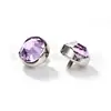Pendientes de Aleación de Titanio F136 con Bordes Ondulados, Joyería para Perforación de Titanio G23 con Bordes Envueltos de Cristal Plano Checo