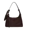 Bolsa Satchel Retrô de Nicho Coreana Bolsa Bolinho para Mulheres Outono 2025 Nova Camurça Versátil Casual Ombro Transversal