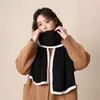 Bufanda de Lana Tejida Blanca y Negra Estilo Francés Sencillo 2026 Nueva para Mujer, Bufanda Pequeña Cálida de Invierno para Pareja, Versátil y Gruesa