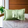 Fronha de Seda Cor Sólida de Verão, Fronha de Gelo de Seda, Fronha de Beleza Tencel, Par, Capa de Travesseiro Única para Casa
