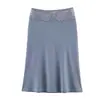 Saia Midi Patchwork de Renda Feminina Estilo Europeu e Americano Primavera 2026 12243