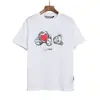 Versão Correta da Marca Trendy Pa, Camiseta de Manga Curta com Design de Urso Sem Cabeça e Palmeira, Estilo High Street, Ursinho Estilo Ins, Camiseta Unissex para Casal