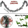 Nova Fita de Lantejoulas de Natal de 2m Folha de Baga Lantejoulas Decoração de Árvore de Natal Fita de Sassafrás com Borda Branca Enfeite Pendente