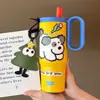 Taza Aislada con Asa, Portátil para Estudiantes, Taza con Popote de Acero Inoxidable 316, Gran Capacidad, Diseño Elegante, Adecuada para Uso en Automóvil y Actividades al Aire Libre