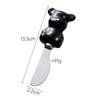 Garfo de Fruta Urso Preto e Branco Cabo de Cerâmica Garfo de Sobremesa Pequeno Doméstico Desenho Animado Criativo Cabo Curto Colher Colher Pequena de Arroz