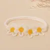 2025 Nueva Diadema para Bebé de Primavera y Verano Transfronteriza Color Sólido Flor Diadema para Niños Accesorios para la Cabeza Diadema de Nylon Suave para Bebé
