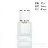 Frasco de vidro para perfume de 30ml, frasco de recarga de perfume transparente, frasco vazio com spray de pressão, frasco de amostra com cor degradê