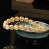 Pulsera de Citrino Cristal Cabello Dorado Brasileño Cuentas de un Círculo Pulsera para Hombre y Mujer Grado Coleccionable Cuerda de Cuentas de Cristal