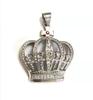 Pingente de coroa de cruz de diamante de aço titânio dourado europeu e americano hip-hop recortado colar de coroa de cristal fabricante de pingente atacado