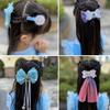 2024 Nuevo Malla Estilo Coreano Doble Capa Mariposa Grande Horquilla para el Cabello de Niñas Princesa Parte Trasera de la Cabeza Azul Accesorios para el Cabello de Niños