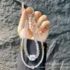 Nuevo Estilo Correa para Teléfono Móvil con Cuentas de Cristal, Doble Cadena Estilo Muñequera, Cadena para Teléfono Móvil de Aleación Kt con Circonita, Pulsera de Cuentas Rueda al por Mayor