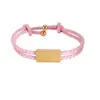 Soporta grabado, pulsera tejida de cordón cuadrado de cuero y acero inoxidable, ajustable, disponible en varios colores, adecuada tanto para hombres como para mujeres