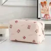 Bolsa de Maquiagem Acolchoada Transfronteiriça de Mão, Bolsa de Armazenamento de Maquiagem Bonita e Charmosa, Necessaire de Viagem Portátil de Grande Capacidade