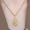 Design de Nicho Flor Rico Moda Colar Elegante Personalidade Pingente Versátil Tiktok Explosivo Luz Luxo Corrente de Suéter para Mulheres