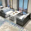 Nuevo Sofá con Asientos de Cabina Estilo Chino, Mesas y Sillas para Casa de Té, Sofá para Habitación Privada de Hotel/Casa de Huéspedes, Juego de Sofá de Hierro Forjado para Restaurante de Té, Asiento Doble